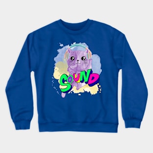 Colorful Cat Music Crewneck Sweatshirt